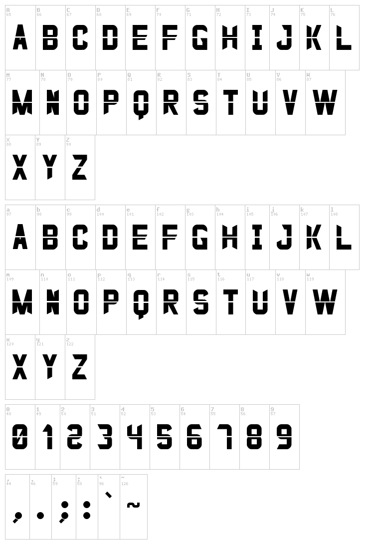 Justo St font map